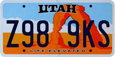 UT license plate Z989KS