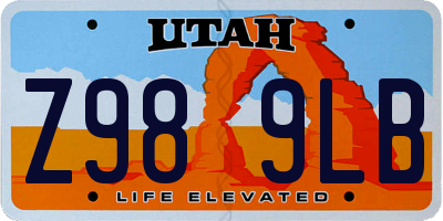 UT license plate Z989LB