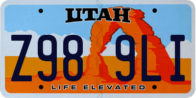 UT license plate Z989LI