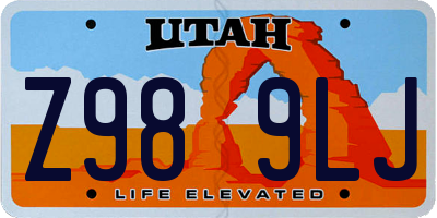 UT license plate Z989LJ