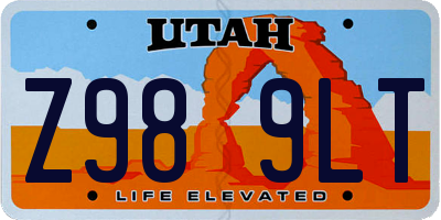 UT license plate Z989LT