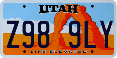 UT license plate Z989LY