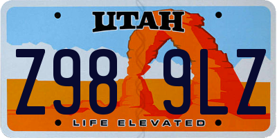 UT license plate Z989LZ