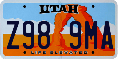 UT license plate Z989MA