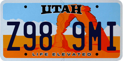 UT license plate Z989MI