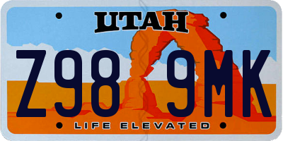 UT license plate Z989MK