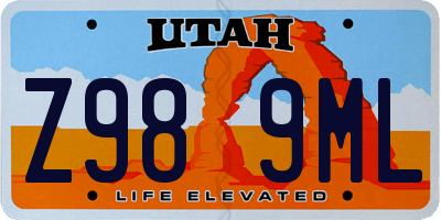 UT license plate Z989ML