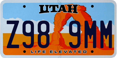 UT license plate Z989MM