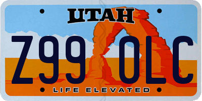 UT license plate Z990LC