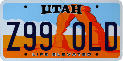 UT license plate Z990LD