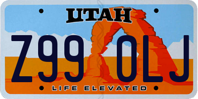 UT license plate Z990LJ