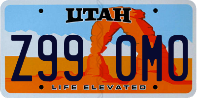 UT license plate Z990MO