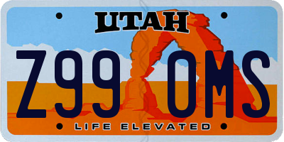UT license plate Z990MS