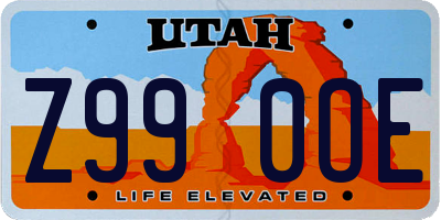 UT license plate Z990OE