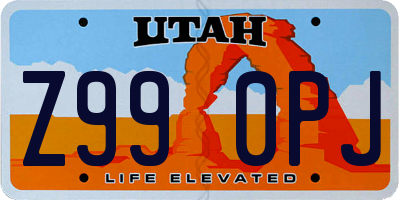 UT license plate Z990PJ