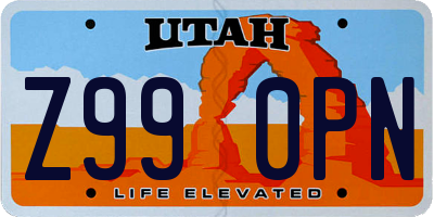 UT license plate Z990PN