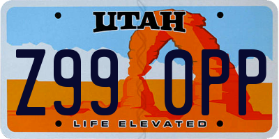 UT license plate Z990PP