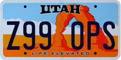 UT license plate Z990PS
