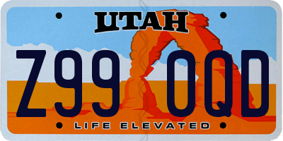 UT license plate Z990QD