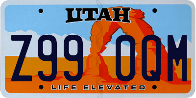 UT license plate Z990QM