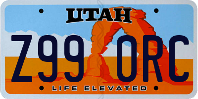 UT license plate Z990RC