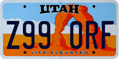 UT license plate Z990RF