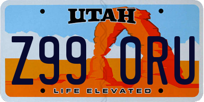 UT license plate Z990RU