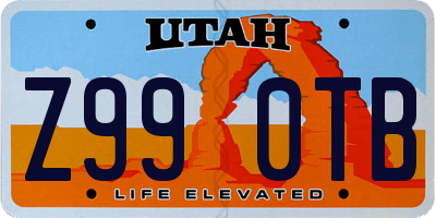 UT license plate Z990TB