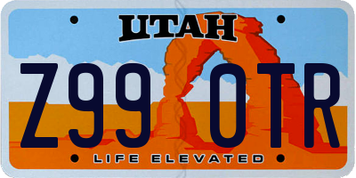 UT license plate Z990TR