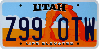 UT license plate Z990TW