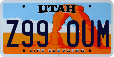 UT license plate Z990UM