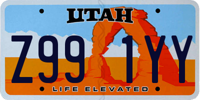 UT license plate Z991YY