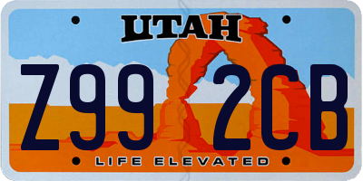 UT license plate Z992CB
