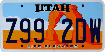 UT license plate Z992DW