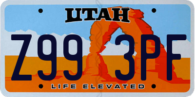 UT license plate Z993PF