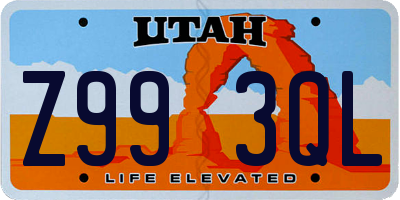 UT license plate Z993QL