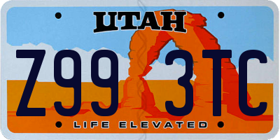 UT license plate Z993TC