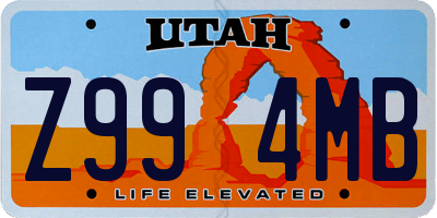 UT license plate Z994MB