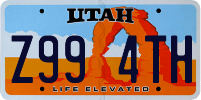 UT license plate Z994TH