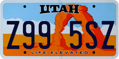UT license plate Z995SZ