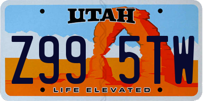 UT license plate Z995TW