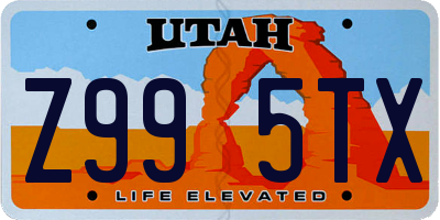 UT license plate Z995TX