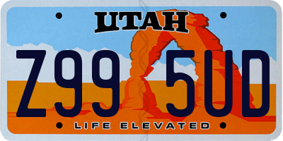 UT license plate Z995UD