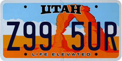 UT license plate Z995UR