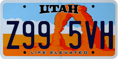 UT license plate Z995VH