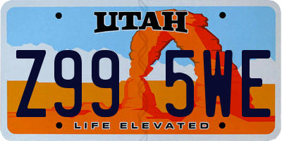 UT license plate Z995WE