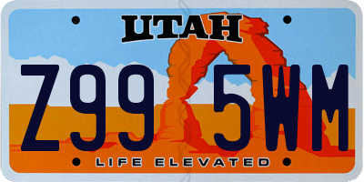 UT license plate Z995WM