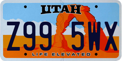 UT license plate Z995WX
