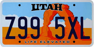 UT license plate Z995XL
