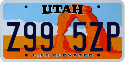 UT license plate Z995ZP
